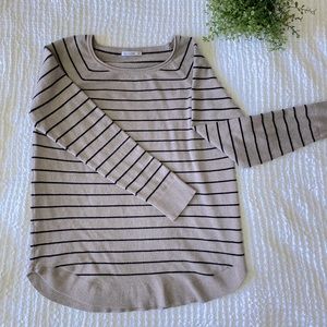 Taupe Striped Pullover